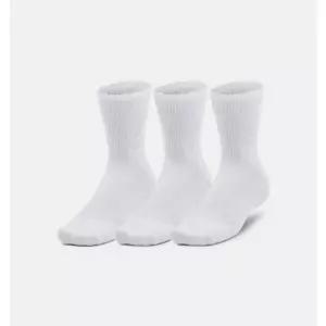 언더아머 UNDER ARMOUR 1373084-100 화이트 남여공용 스포츠 양말 UA 3Maker 3팩 미드 크루 삭스 -3켤레 신
