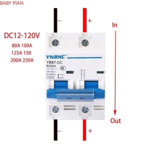 2P 100A 125A DC 회로 차단기 12V 24V 36V 48V 60V 72V 96V 태양 전지 RV 배터리 시스템