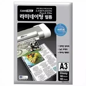 라미에이스 코팅지 A3 100mic 100매입 고품질 정전기방지원단사용 개 (1개입) 사진코팅지 코팅필름지 코팅
