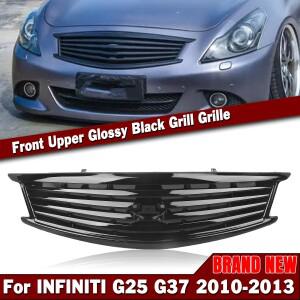 인피니티 G25 G37 4 도어 세단 2010-2013 Q40 광택/매트 블랙/카본 파이버 룩 프론트 그릴 어퍼 범퍼 후드
