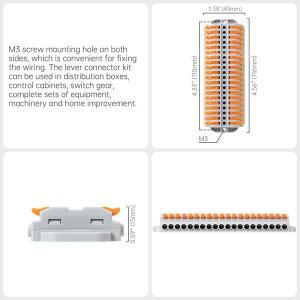 레버 와이어 너트 커넥터 DIY 커넥터24-12 AWG 푸시인 전기 연결 단자 케이블 종단 0.2-4.0mm²
