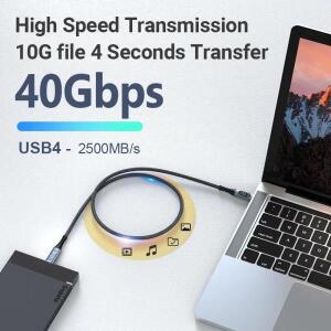 40Gbp/s 8K 60Hz USB4 데이터 케이블 240W 타입C  충전 디지털 디스플레이 전원을 갖춘 Thunderbolt 4 호환