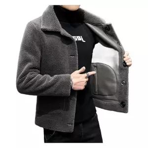 남자 양가죽 무스탕 롱패딩 정장 남성 리얼 양털 미디움 겨울 코트 울
