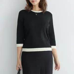 이램스울7부배색니트 KNF4008