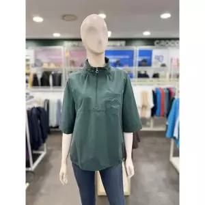 한정수량 [크로커다일레이디] 우븐 솔리드형 반집업 티셔츠 그린 CLDF-TS104 2856805