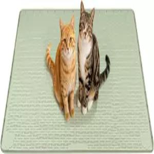Bartuke 실리콘 고양이 침대 매트 34 x22 케이지용 펫 크레이트 그린 초대형 미끄럼 방지 세탁 가능 방수