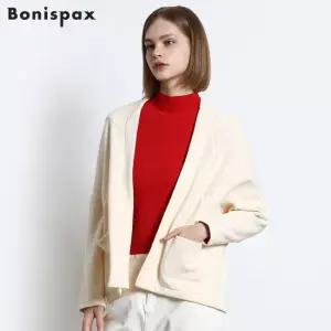 [보니스팍스(Bonispax)] 노버튼 숄카라 루즈핏 오픈 가디건 (택가격 159000원)