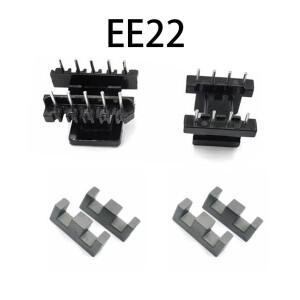 EE22 4+4 5+5 핀 8/10P Mn-Zn PC40 4mm 피치 수직 수평 변압기 페라이트 자기 코어 코일 전 보빈