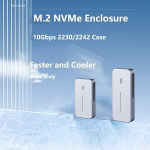 2230 2242 NVMe PCIE M.2 케이스 외부 솔리드 스테이트 디스크 박스 USB3.2 Gen2 10Gbps JMS583/RT9210B 칩