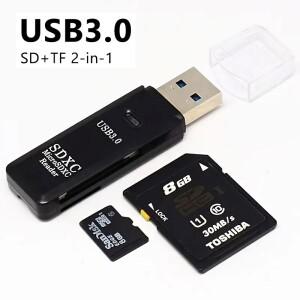 USB 카드 판독기 2 in 1 Usb 3.0-Sd 마이크로 SD TF 메모리 어댑터 (PC 노트북 액세서리 용) 플래시 드라이