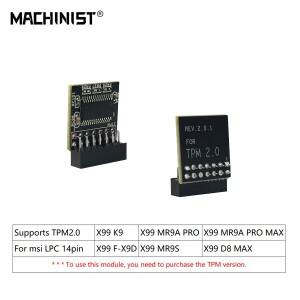 MACHINIST X99 마더보드 TPM2.0 모듈 MSI LPC14핀 인터페이스용 K9/X99 MR9S/X99 MR9A PRO(MAX)/X99 D8 MAX