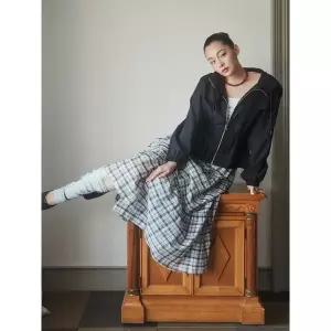[CC콜렉트](대전신세계)[씨씨콜렉트]체크 패턴 밴딩 롱스커트_C252MSD036