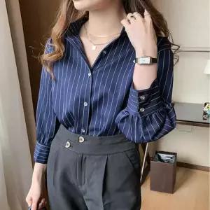 남방 긴팔 오피스룩 스트라이프셔츠 2 9부 여성 소매 EWFIT622