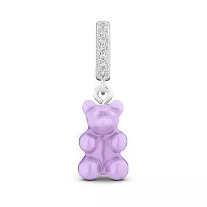 [하프클럽/]크리스탈헤이즈 NOSTALGIA BEAR-LAVENDER-PAVE CONNECTOR SILVER 노스텔지아