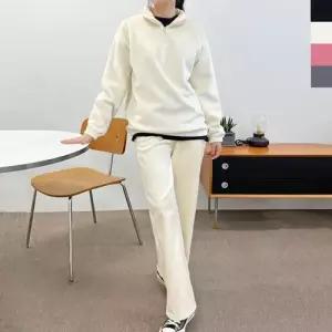 여성 기모 반 집업 골덴 와이드 상하 세트 간절기 WFOFC29