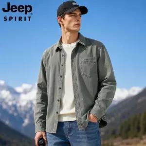 JEEP SPIRIT 남성 워싱 셔츠자켓 긴팔 캐주얼 남방 간절기 데일리 아우터