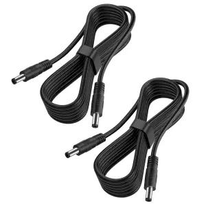 2팩 DC 전원 케이블 남성 대 어댑터 연장 코드 5.5mm x 보안 카메라용 LED 스트립 5v 9v 24v 12V 플러그