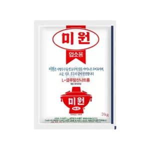 대상 미원 업소용 L-글루탐산나트륨 발효조미료 3kg 대용량 업소용식자재 고운입자미원 감칠맛 조미료가루