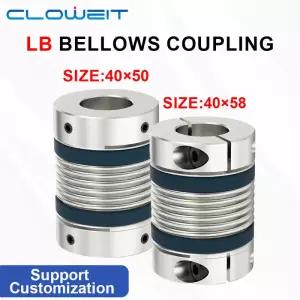 LB D40L50 58 벨로우즈 샤프트 커플링 알루미늄 CNC 모터 커플러 3D 프린터