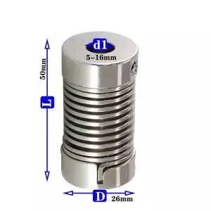 알루미늄 합금 D26L50 스프링 커플링 CNC 3D 프린터 서보 모터 스크류로드용