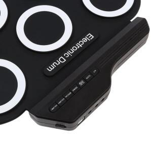 접이식 실리콘 핸드 롤 USB 전자 드럼 휴대용 연습 패드 키트 드럼스틱 유지 페달 2022