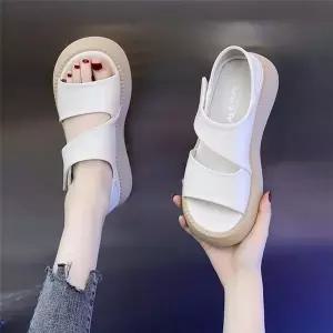 [에이치플러스몰]통굽샌들 크로스 스트랩 통굽 샌들
