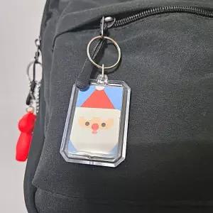 열쇠고리 고리 DIY 사진 가방 투명케이스 키링 장식 가족 수납 포토케이스