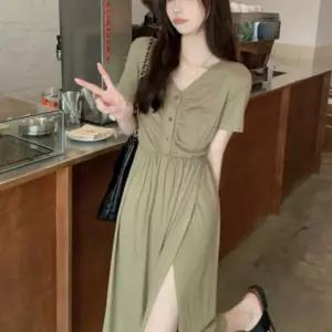 여름 랩스타일 브이넥 롱 원피스 휴양지 바캉스원피스