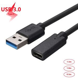 [호환품]고속 USB 3.0 남성-타입C 여성 연장 케이블 C 인터페이스 데이터 허브 카드 리더기 OTG 호환)