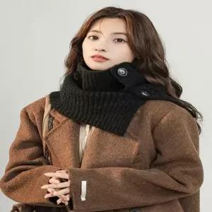 셀럽하우스 방한용 케이프 여자 넥워머 겨울 버튼 스타일 머플러