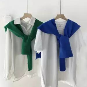 무지 니트 어깨숄 가디건 10color LM-0599