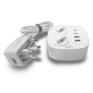 65W USB 초고속 충전 4000W 2구 멀티탭 여행용 어댑터 어답타 아타 용아타 용어댑터 충기 해외용