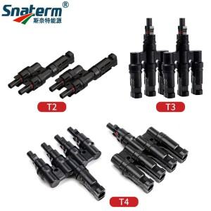 1쌍 T2/T3/T4/T5/T6 Male & Femal Branch PV 태양 전지 패널 케이블 커넥터 30A 1000V 전기 와이어