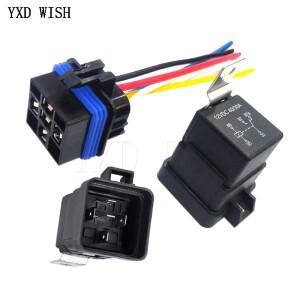 방수 자동차 릴레이 DC 5V/12V/24V/48V 검정색 빨간색 구리 터미널 5pin 40A 소켓