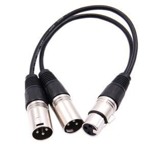 30cm 3핀 XLR 암잭 - 듀얼 2 수 플러그 Y 스플리터 케이블 어댑터 1피트(30cm) 코드