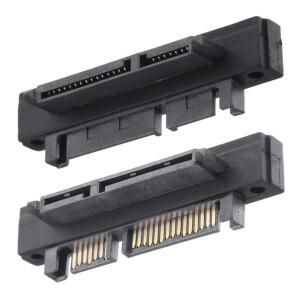 SATA HDD SSD 하드 드라이브용 암수 어댑터 익스텐션 카드 90 도 좌우 각도 SFF-8482 7 + 15 22 핀 커넥터