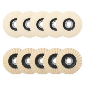 SI FANG 125mm 앵글 그라인더용 울 연마 휠 패드 - 메탈 유리 세라믹 연삭에 이상적인 디스크