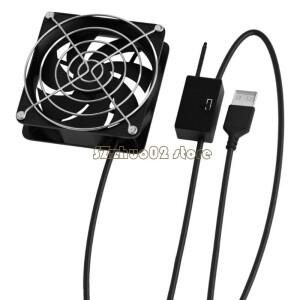 8cm USB 온도 제어 냉각 팬 라우터 및 게임 콘솔용 3가지 속도로 효율적인 자동