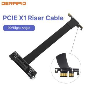 [호환품]PCIE X1 라이저 케이블 90도 직각 8Gbps 3.0 - 연장 Express 1x 카드 리본