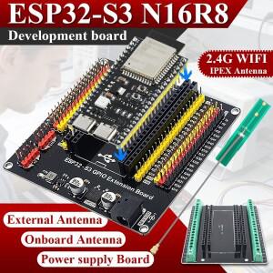 ESP32-S3 개발 보드 및 확장 어댑터 키트 2.4G Wifi BT 모듈 MCU ESP32-S3WROOM1 N16R8 44핀 Type-C