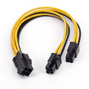 4핀 CPU 전원 공급 장치 연장 코드 케이블 18 AWG Y 분배기 ATX 12V P4 포트 암 1-2 커넥터 20cm