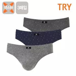 TRY 주니어 면스판 삼각팬티 남자속옷 브리프 3매세트남아 디자인남아 남학생 쥬니어 어린이 남아