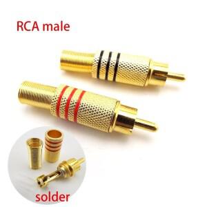 금도금 RCA 커넥터 남성  여성 플러그 어댑터 오디오 케이블 비디오 CCTV AV 카메라 D6 용 납땜형