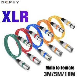 믹서 앰프용 하이 퀄리티 밸런스드 XLR 케이블 DMX 조명 사운드 카드 3 핀 커넥터 m 5/10 m 길이 전문 와이