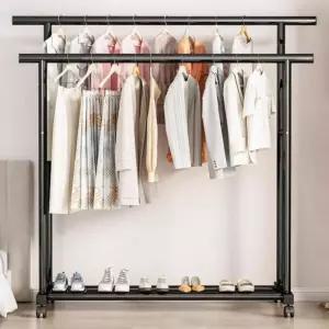 철제 스탠드 튼튼한 옷걸이 행거 1단 2단 120cm/조립식/옷장/드레스룸/정리대/거치대/공간/가방/신발/의류