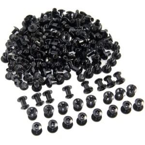 100pcs 블랙 서바이벌 슬롯 포스트 및 크로스 헤드 나사 DIY Kydex 가죽 홀스터 외장 시카고