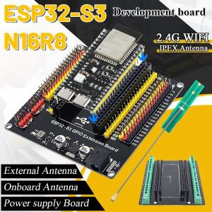ESP32-S3 개발 보드 및 확장 어댑터 키트 2.4G Wifi BT 모듈 MCU ESP32-S3WROOM1 N16R8 44핀 Type-C