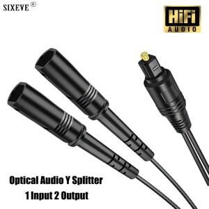 토슬링크 S/PDIF 1 입력 2 출력 Y 스플리터 디지털 광케이블 남성-여성 광섬유 오디오 코드 앰프 사운드바