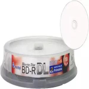 Smartbuy 50GB 6X 블루레이 BD-R DL 화이트 잉크젯 허브 프린터블 10장 대용량 듀얼 레이어 더블 약 270분