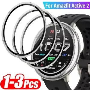 Amazfit Active 2용 1-3PCS HD 강화 유리 클리어 9H 화면 보호기 2 커버용 풀 커버리지 필름